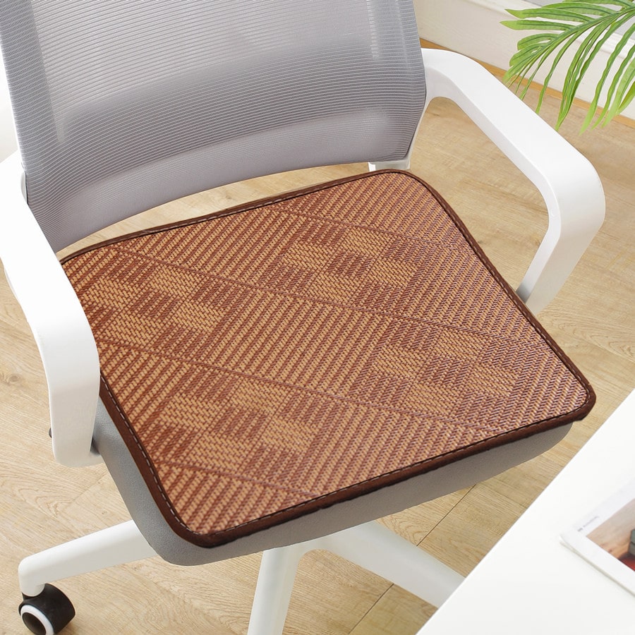 1pc Brown Woven Texture Cooling Chair Cushion Suitable For Placing On Chair Surface Sofa Cool Mat Office Chair Cool Pad Tea Table Mat Study Room Pad Japanese Tatami Style Floor