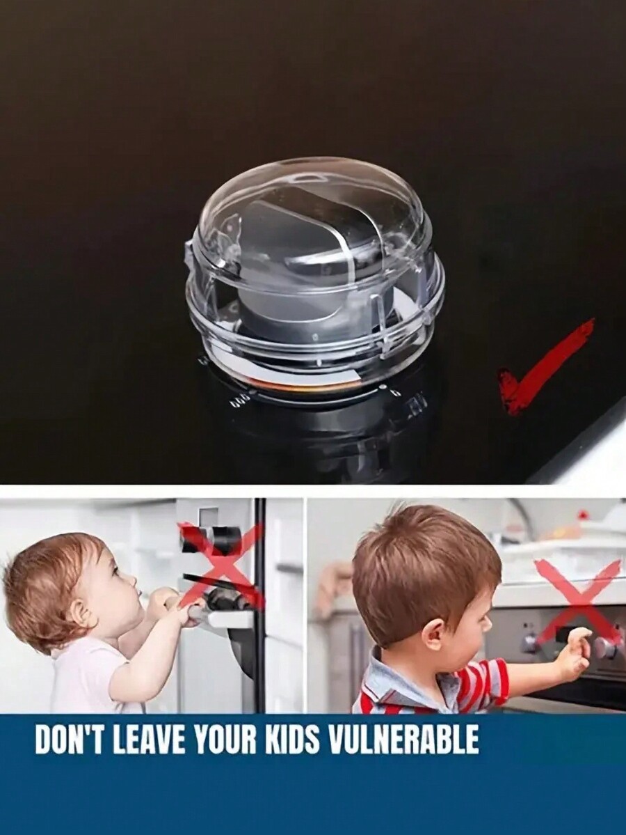 4pcs Transparent Gas Stove Switch Protection Cover, Adhesive Gas Stove