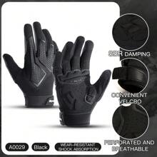 Kyncilor Long Finger Non-Slip Shock-Absorbing Cycling Gloves Spring And Summer Men'S Breathable Sunscreen Touch Screen Riding Gloves - Black - View 3