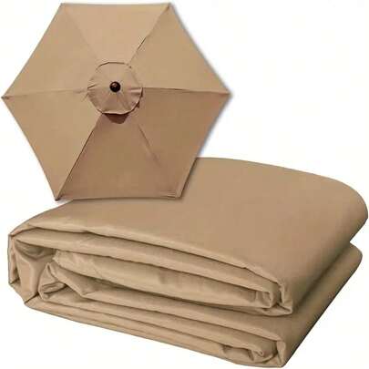 1入組傘骨更換配件套件（9尺/10尺/6根骨架/8根骨架），布質傘面更換，防水/防紫外線30+，適用於花園後院泳池遮陽傘懸臂傘替換件（顏色：卡其，尺寸：2.7米-8根骨架）