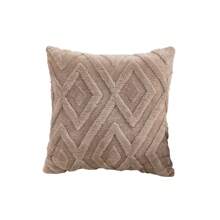 1pc Plush Geometric Pattern Pillow Cover, Bohemian Style, Suitable For Living Room, Bedroom, Four Season Decorative Pillow Case, Pillow Insert Not Included - Light Brown - View 5