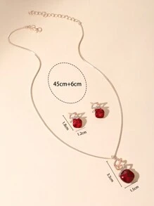 1 Set de collar y 1 par de aretes de cristal con diseño geométrico elegante y a la moda. Apto para uso diario de mujeres, conjunto de joyas, regalo para amigos