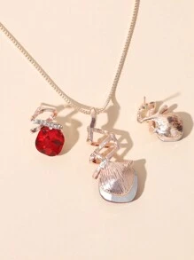 1 Set de collar y 1 par de aretes de cristal con diseño geométrico elegante y a la moda. Apto para uso diario de mujeres, conjunto de joyas, regalo para amigos
