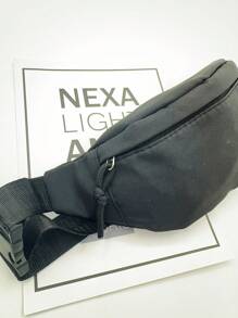 1pc Fashionable Women Waist Bag/Chest Bag With Invisible Zipper, Solid Color & Waterproof Nylon Material For Holding Coins And Small Items