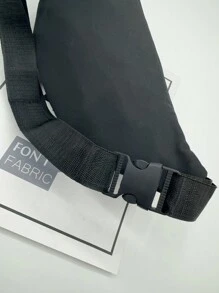 1pc Fashionable Women Waist Bag/Chest Bag With Invisible Zipper, Solid Color & Waterproof Nylon Material For Holding Coins And Small Items