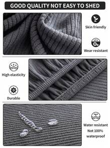 1入防水彈性四季通用沙發墊套,現代極簡風格防滑沙發套,適用於客廳的l型和1234座位沙發 - 深灰色 - 查看 5