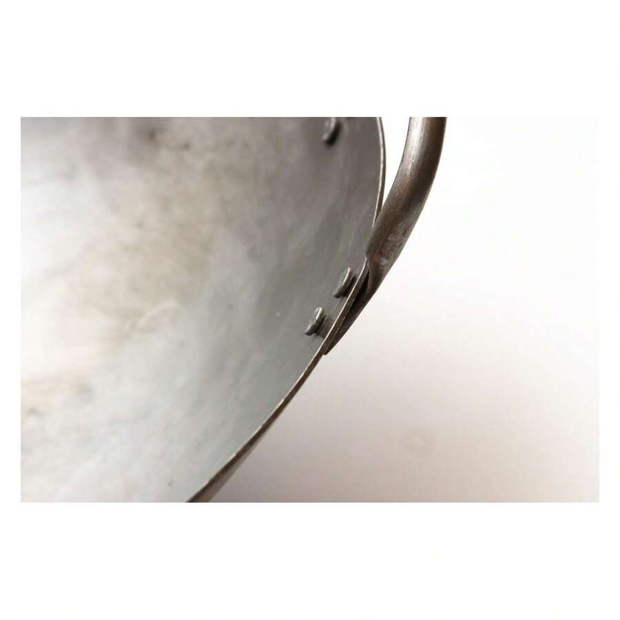 Wok Grande ZAANU Wok Big Heavy Canton Style Wok In Acciaio Al Carbonio Martellato A Mano (Fondo Tondo), 50 Cm (36 Cm Wok Induzione