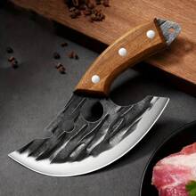 1pc Longquan Boning Knife For Butcher Meat Cutting, Multipurpose Vegetable And Meat Cleaver, Mini Chopping And Paring Knife - [V]Mini Boning Scimitar - View 1