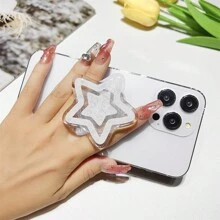 Cute Glitter Star Phone Stand , Retractable & Foldable For Hands-Free Usage, ABS, Perfect For Desktop Space & Comfortable - Style - View 3