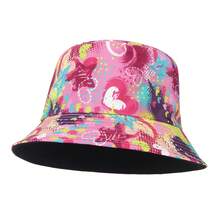 2入組女士塗鴉設計漏斗帽，可調節帽沿56-58cm遮陽帽，適用於春夏秋戶外活動如登山，旅遊和海灘度假 - 多色 - 查看 4