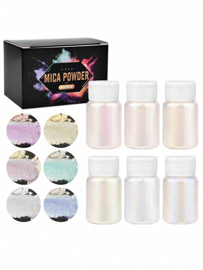 6-Color Diy Mica Powder Pigment Suitable For Silicone Mold Making Epoxy Resin Dye And Candle Dye