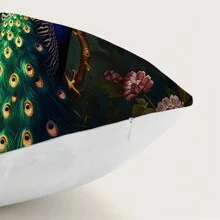 Funda de cojín moderna con arte de pavo real en colores, regalo de decoración de sofá - Multicolor - Ver 4
