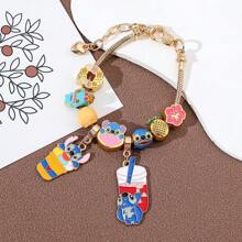 星際爭霸縫製寶寶可愛幽默吊墜手鍊，創意手工珠子DIY合金鍊家族手鍊珠寶，夏季手鍊友誼手鍊送給最好的朋友2024夏季新版本 - DIY手鍊 - 查看 5