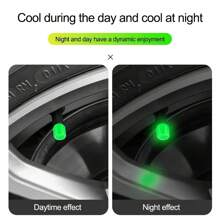 Universal 4pcs Luminous Valve Stem Caps - Waterproof, Glowing Car & Bike Tire Decor, Nighttime Visibility