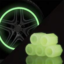 Universal 4pcs Luminous Valve Stem Caps - Waterproof, Glowing Car & Bike Tire Decor, Nighttime Visibility
