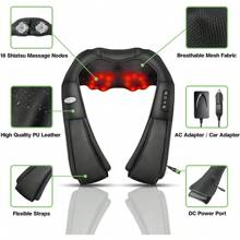 Shiatsu Shoulder Neck Back Massager With Heat, Electric Deep Tissue Massage Pillow For Pain Relief, Ideal Gift For Mom/Dad