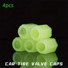 Universal 4pcs Luminous Valve Stem Caps - Waterproof, Glowing Car & Bike Tire Decor, Nighttime Visibility