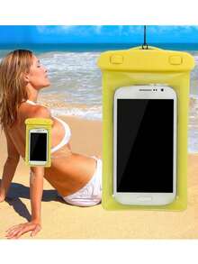 1入夏季便攜式頸部和手臂帶手機保護殼，透明藍色PVC防塵防水袋，適用於水下攝影、戶外游泳、潛水、海灘、漂流和水上樂園游泳池袋 - 藍色 - 查看 7