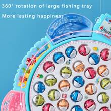 Magnetic Fishing Toy, Fish And Fishing Pole With Magnets, Music Rotation Fishing Game, Children Party Game Toy,Girls Toys,Magnetic Fish Game,Jeu Aimant