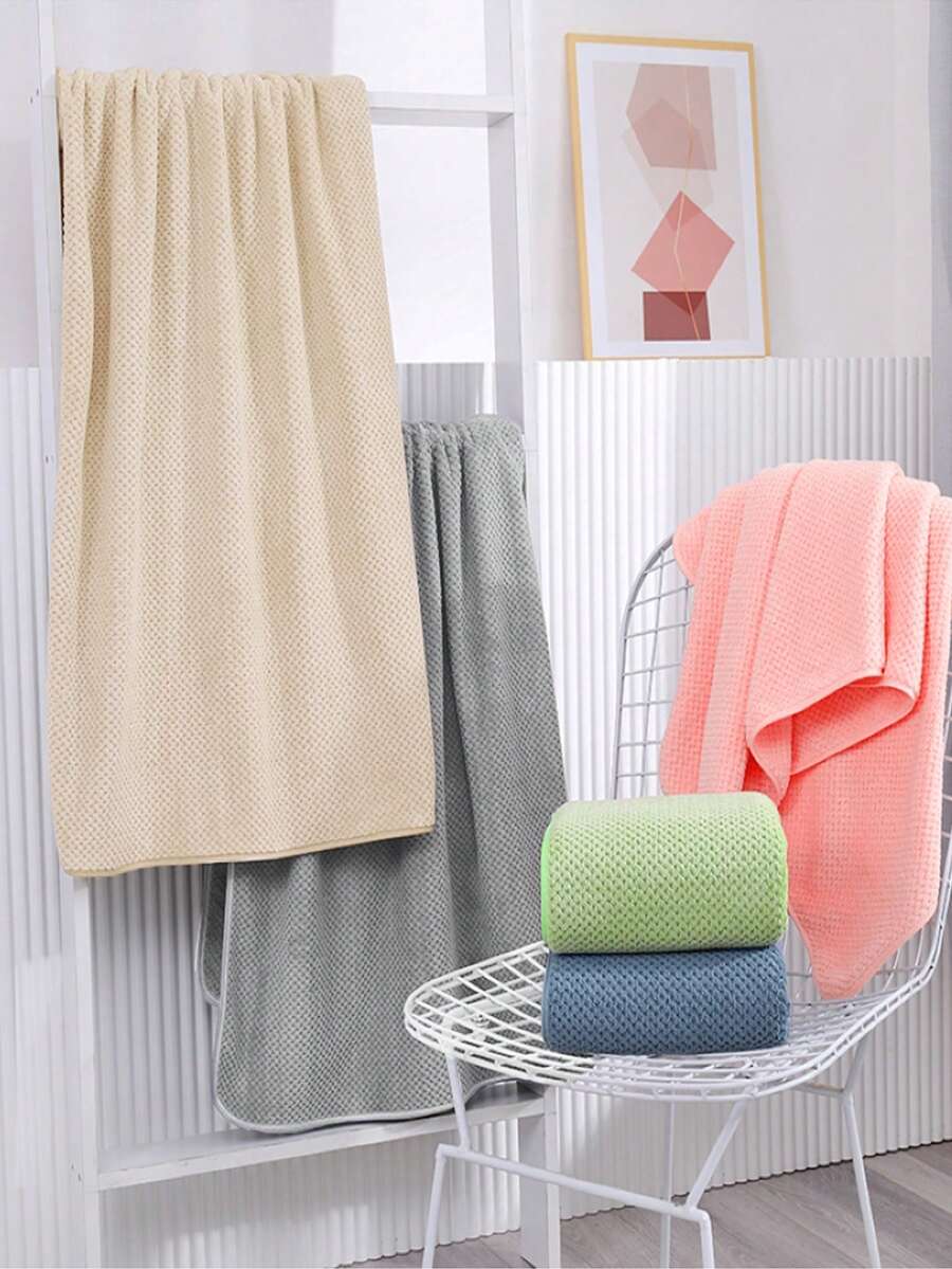 3pcs GradeA Pineapple Grid Enlarged Bath Towels 90*170cm*3pcs Coral