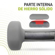 Par Pesas Mancuernas 3 Lb (1.36 Kg) Neopreno BODYFIT - Gris - Ver 4