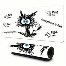 1 miếng lót chuột hình mèo ngộ nghĩnh hoạt hình màu trắng để bàn lớn chơi game điện tử, đế cao su chống trượt, viền khâu, dùng cho văn phòng, quà tặng tại nhà cho nam nữ, trở lại trường, miếng lót chuột chơi game, phụ kiện bàn làm việc, đồ dùng văn phòng, phụ kiện bàn làm việc, miếng lót chuột, miếng lót chuột cho bàn làm việc - trắng - Xem 3