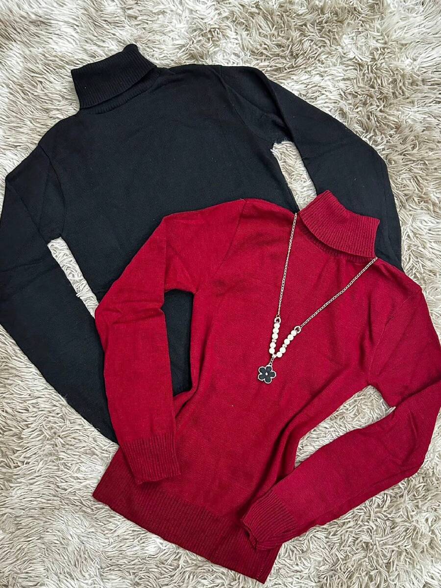 Women Knit Tops - Đỏ - Xem 1