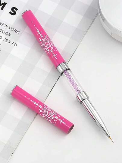 Double Head Nail Brush Nail Liner Brush Acrylic Nail Art Brushes UV Gel Polish Nail Brush Painting Detailing Pen Brush Carving Manicure Tool