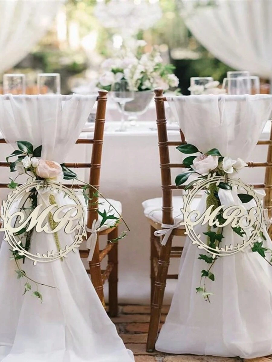 2 tấm biển ghế cô dâu và chú rể - Biển báo ghế ông và bà, Trang trí ghế cô dâu, Biển báo ghế chú rể và cô dâu, Quà tặng tốt nhất cho tiệc kỷ niệm ngày cưới, Trang trí đám cưới, Trang trí nhà cửa, Quà tặng tiệc trang trí phòng - Màu be - Xem 1