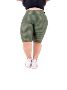 Plus Size Sports Shorts - 綠色 - 查看 2