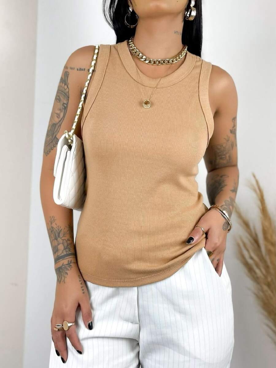 Women Tank Tops & Camis - 米色 - 查看 1