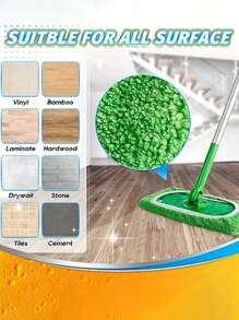 8/4/6/1pc, Microfiber Cleaning Mop Replacement Pad, Compatible With Sweeper, Flat Floor Mop Cloth, Washable Replacement Mop Cloth, Wet And Dry Use, Easy To Clean, Cleaning Supplies, Back To School Supplies - Green - View 6