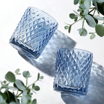 6/12 件供奉蜡烛台，玻璃烛台散装适用于桌面中心装饰婴儿洗礼圣诞派对桌面装饰，复古茶灯台适用于婚礼派对晚宴家居、房间装饰、礼物