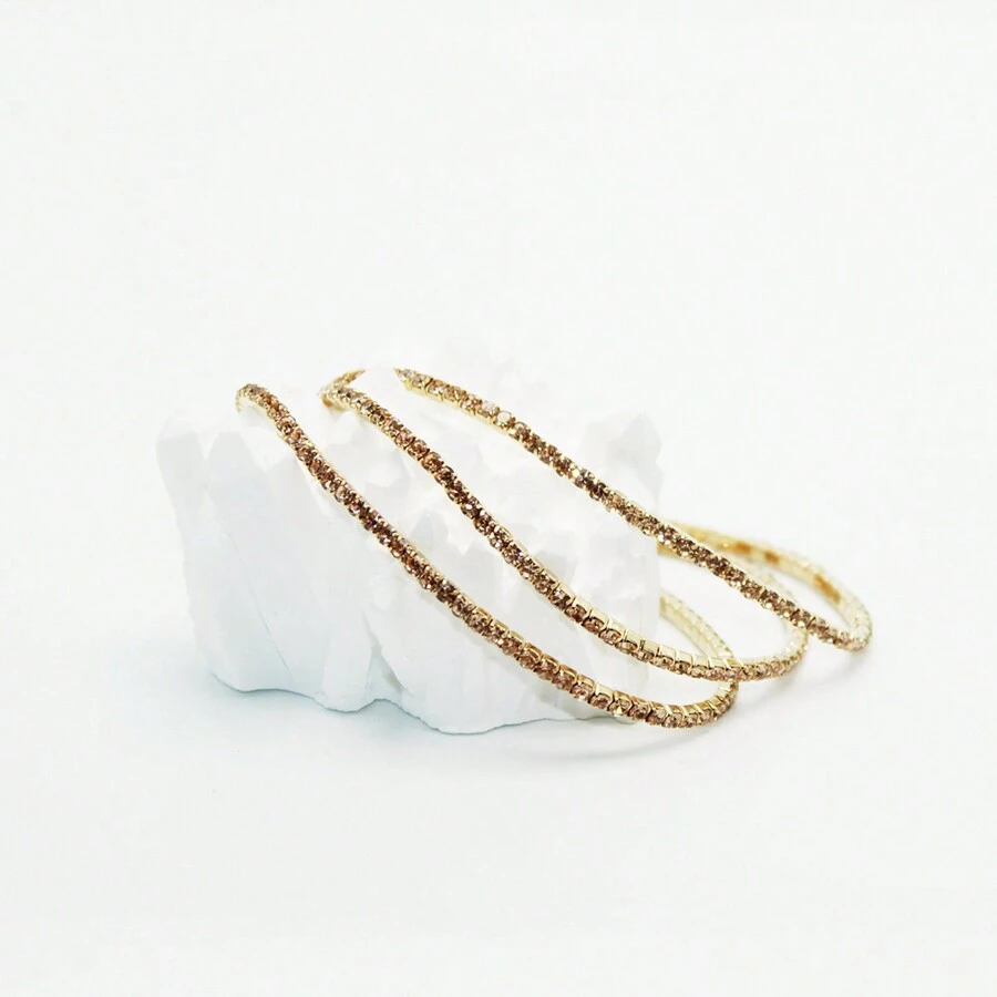 12 Bracelets With Shiny Stones - Gold - Übersicht 1