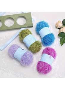 1pc Hand-Knitted DIY Doll Golden Silk Thread Bag - Colorful Glass Silk Woolen Thread - 1.7oz Summer, School