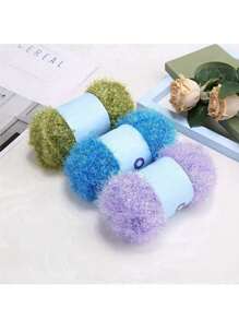 1pc Hand-Knitted DIY Doll Golden Silk Thread Bag - Colorful Glass Silk Woolen Thread - 1.7oz Summer, School