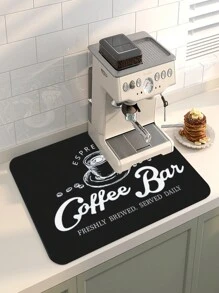 1pc Coffee Mat Coffee Bar Mat Absorbent Non Slip Coffee Mat For Countertops Coffee Bar Accessories Coffee Dish Drying Mat For Coffee Station Waterproof