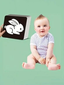 1 Set Black And White Flash Cards For Infant Early Education Visual Stimulation Training For Newborn Baby - Black and White - View 2