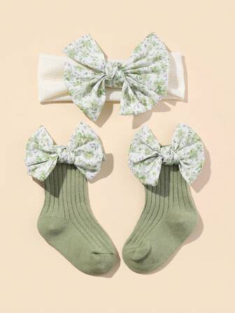 2pcs/Set Baby Hair Accessories And Socks Love Valentine
