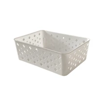 Kit 8 Cestos Organizador Branco Multiuso Médio Empilhável Gaveta Cozinha Armário Lavanderia 19x14x6,5 - Branco - Visão 2