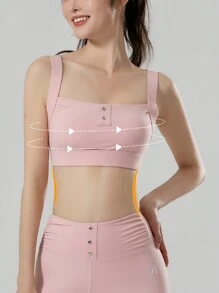 RUNNING GIRL RUNNING GIRL Women's High Impact Fitness Running Shockproof Push Up Yoga Sports Bra, Backless Vest Style