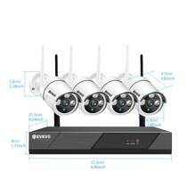 4CH 高清 2MP 监控套件 Onvif 无线安全摄像头系统 1080P WIFI 摄像头套件 IP 摄像头 NVR AI 智能家居室内室外防水安全摄像头音频视频运动检测报警推送单向音频夜视保护婴儿宠物兼容手机电脑笔记本电脑远程控制查看 - 查看 4