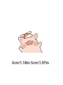 40pcs Lulu Pig Stickers For Christmas, Halloween, New Year, Cartoon, Vintage, European Style, Flowers, Plants, Animals, Back Patterns, Planner Decor, Creative Stationery, Office Supplies, Student Learning Materials, Party Gifts, Diy Paper Crafts, Explosion Boxes Back To School