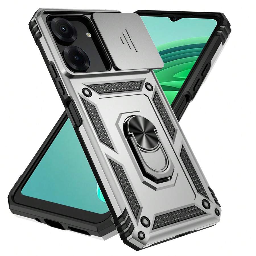 Ốp điện thoại mạ điện có vòng giữ điện thoại, phiên bản quốc tế, không phải phiên bản nội địa. - Bạc - Xem 1