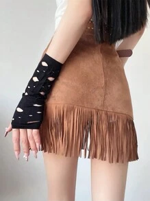 1 para damskich fajnych, zużytych, podartych rękawów żebraczych, gotyckich seksownych półpalczastych rękawiczek na imprezę rave, Halloween, styl HyunA, Daily Weary2k