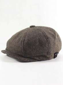 1pc Striped Newsboy Cap Retro Baseball Cap For Men And Women Spring Autumn Winter Casual Beret Hat All-Match