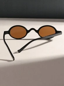 نظارات شمسية أنيقة بإطار أسود عدسات بنية بتصميم دائري بيضاوي كلاسيكي عصري، مثالية للحفلات والسفر والارتداء اليومي، إكسسوارات شاطئية للنساء، حفلات هالوين، نزهات العائلة، رحلات الصيف، السفر والعطلات