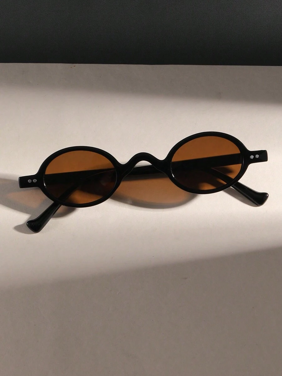 نظارات شمسية أنيقة بإطار أسود عدسات بنية بتصميم دائري بيضاوي كلاسيكي عصري، مثالية للحفلات والسفر والارتداء اليومي، إكسسوارات شاطئية للنساء، حفلات هالوين، نزهات العائلة، رحلات الصيف، السفر والعطلات