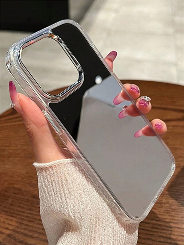 غطاء هاتف آيفون 11 12 13 14 15 16 برو ماكس مرآة مكياج فاخرة مطلية، غطاء واقي جميل مقاوم للصدمات ومقاوم للماء ومقاوم للخدش