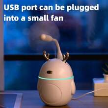 Cute Deer Mini Desktop Humidifier With Low Noise & Large Mist, Suitable For Bedroom, Dorm, Office, Help Moisturize Skin And Purify Air - Baby Pink - View 4